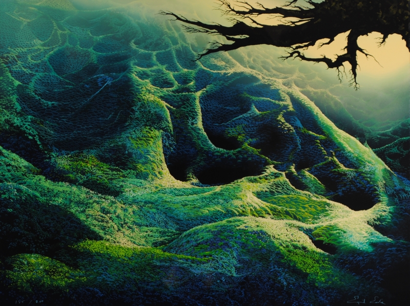 インテリアの絵画をシルクスクリーンの版画で制作したアイベン・ロール