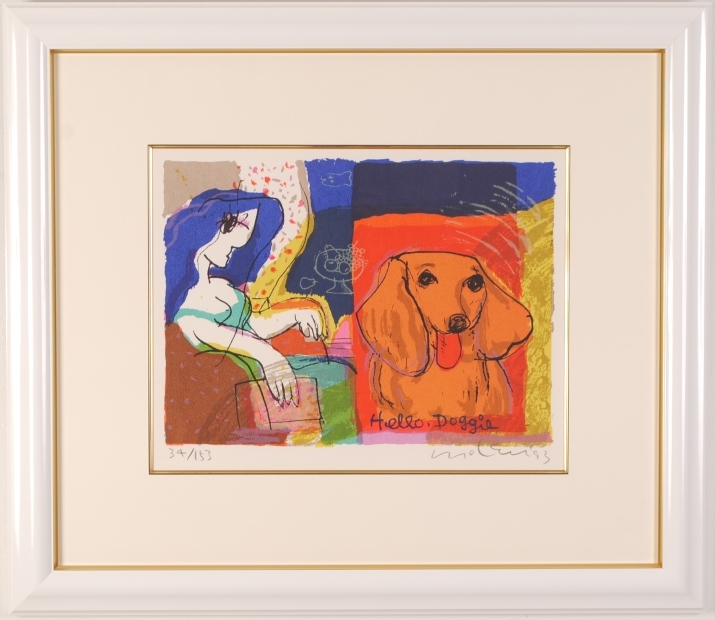 マイケル・ルーがシルクスクリーンの版画で制作したポップアートの犬の