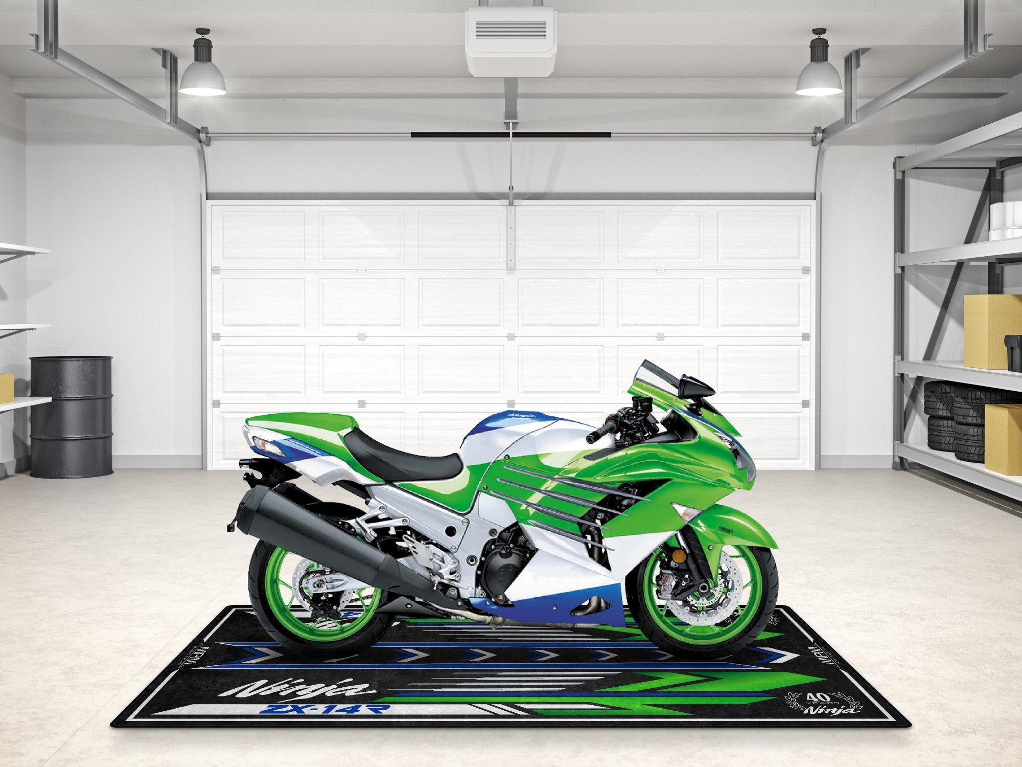 MPM Motorcycle Mat for Kawasaki Ninja ZX-14R 40th Anniversary - MM7402