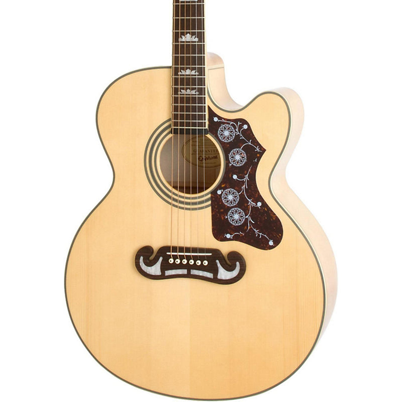 Epi J-200SCE (Solid Top) Nat – Motor City Guitar