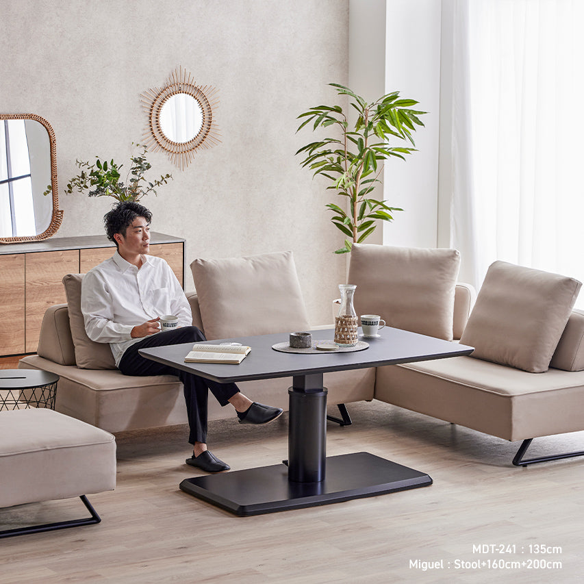 ソファ用テーブルとして最適 | 昇降式 リビングダイニング テーブル