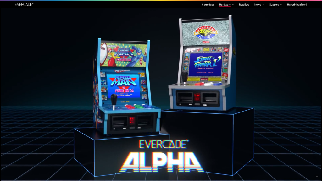 Evercade Alpha : カセット対応のアーケードゲーム筐体型レトロゲーム