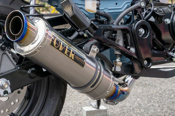 レブル250 23- SSメガホン スリップオンマフラー ブラック OVER Racing