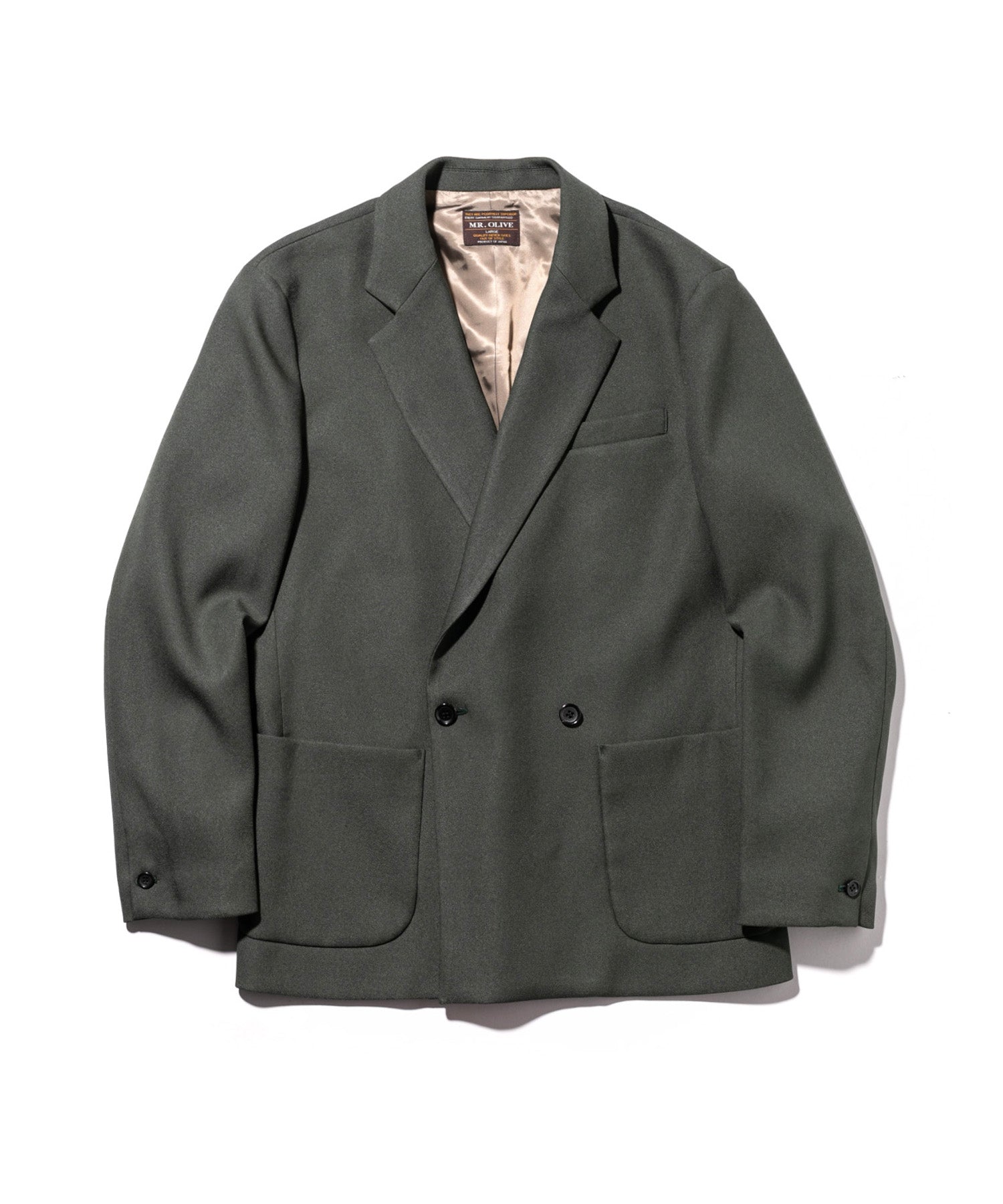 MR.OLIVE / RETRO POLYESTER TWILL / 2B DOUBLE BREASTED JACKET – MR