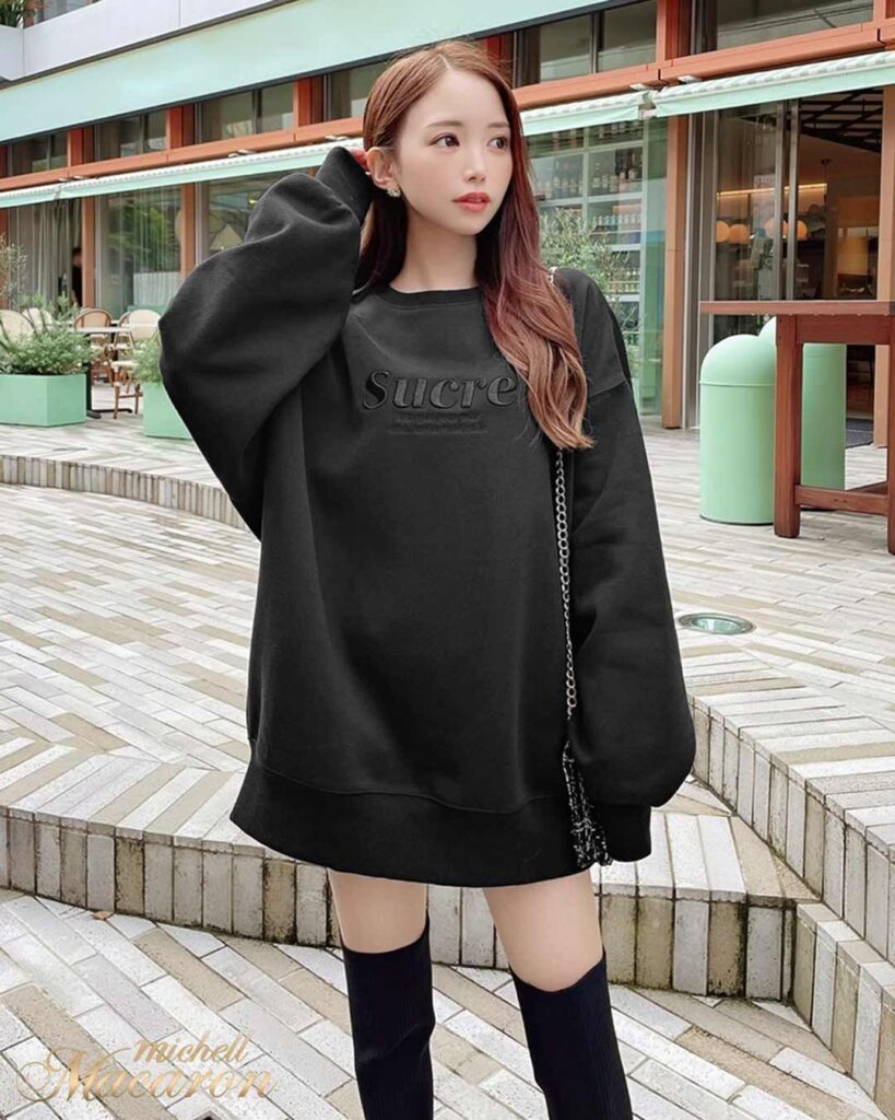 2021AW初🍁ミシェルマカロン購入品「ロゴトレーナーワンピース」の着