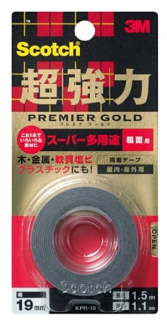 スコッチ® 超強力両面テープ プレミアゴールド スーパー多用途 粗面用