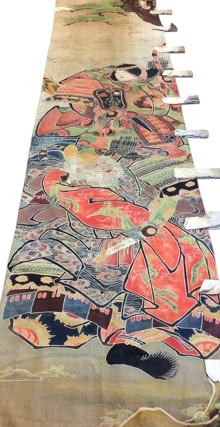 無銘｜神功皇后図幟（筒描き） 江戸期の絵のぼり収集記