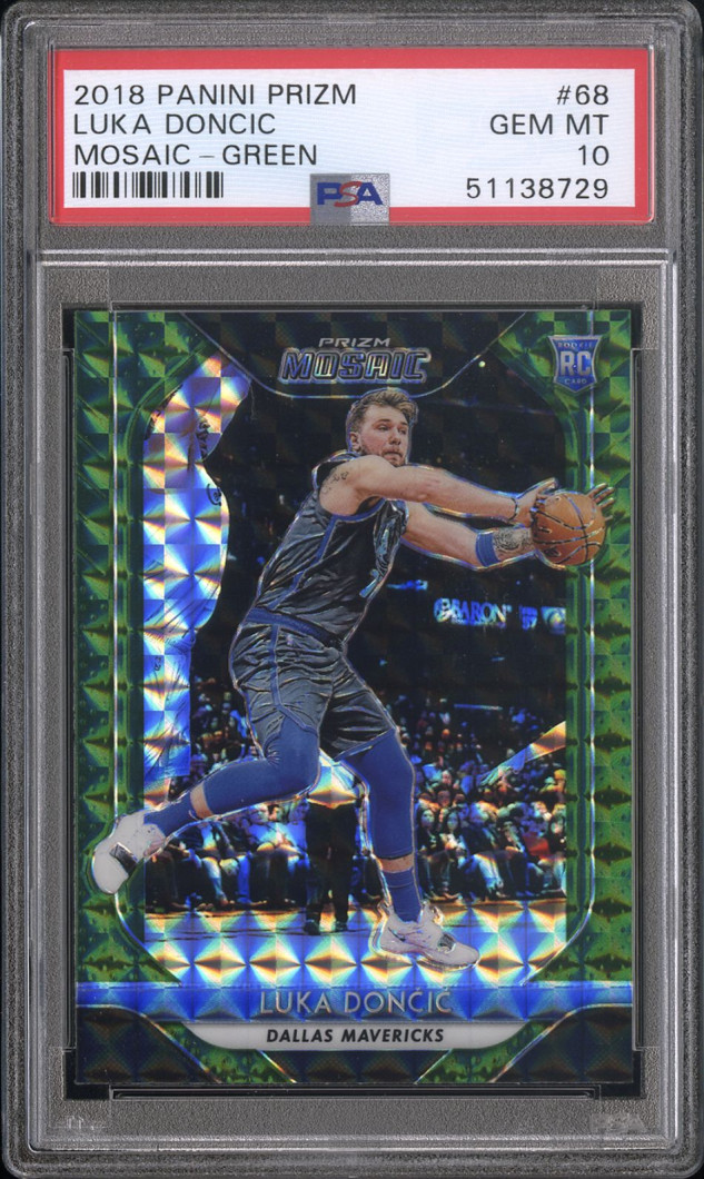 2018 Panini Prizm Luka Doncic Mosaic Green Mosaic Rookie PSA 10 | MCP