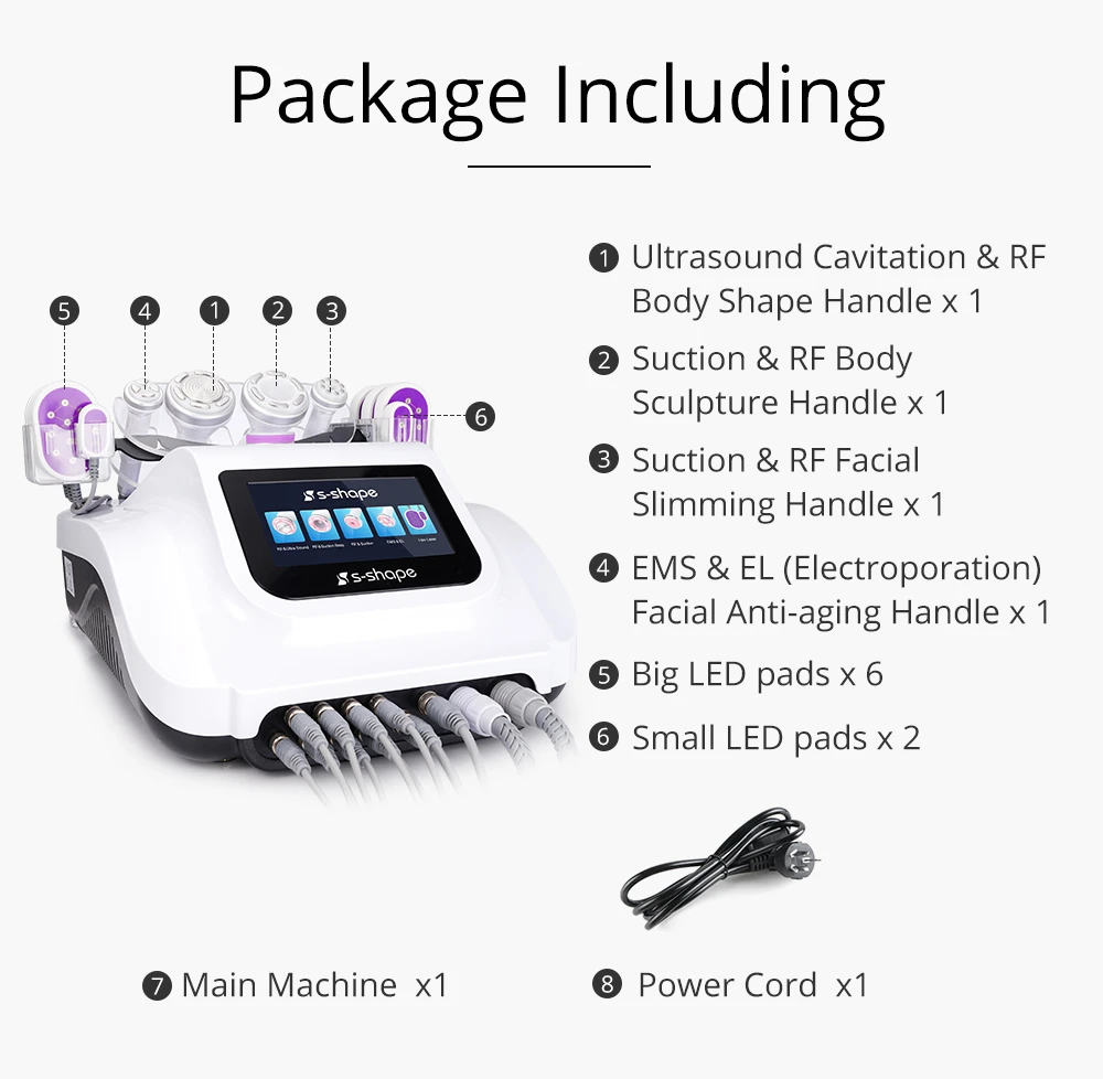 S Shape Max 30K Cavitation Lipo Laser Slimming Device