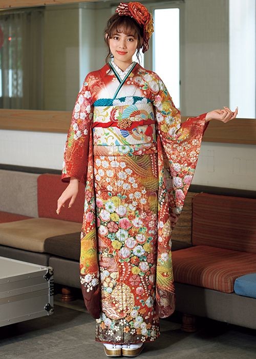 京都まるなかの振袖 /白色/朱色/古典/花柄/ 新作振袖コレクション | My振袖