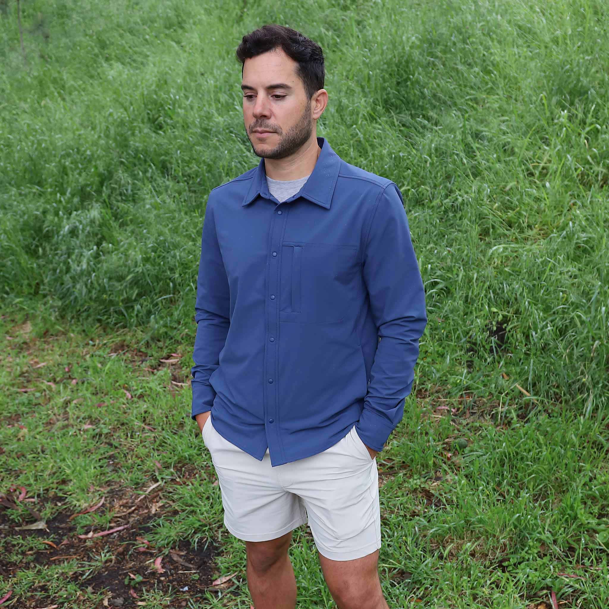 Everyday Overshirt in River | Men's Technical Button-up | Myles