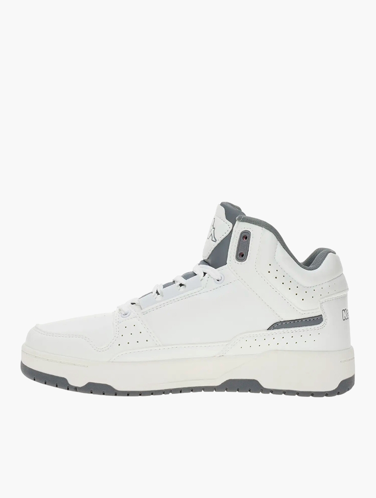 MyRunway | Shop KAPPA White & Grey Jonscha Mid Lace-Up Sneakers
