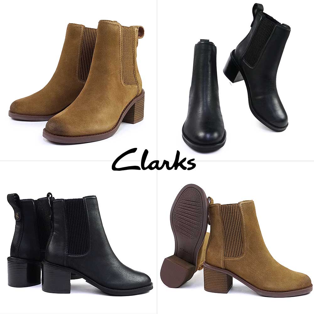 クラークス レディース サイドゴアブーツ チャンベリートップ 本革