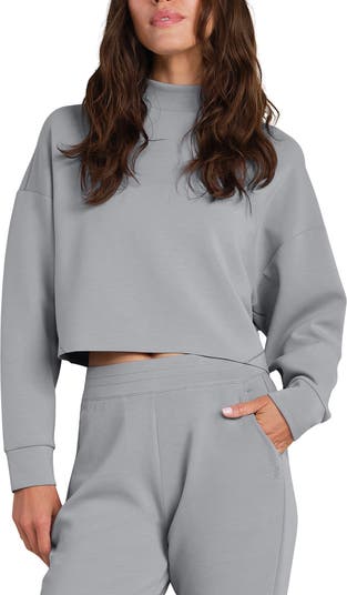 Rhone DreamGlow Mock Neck Crop Sweatshirt | Nordstrom