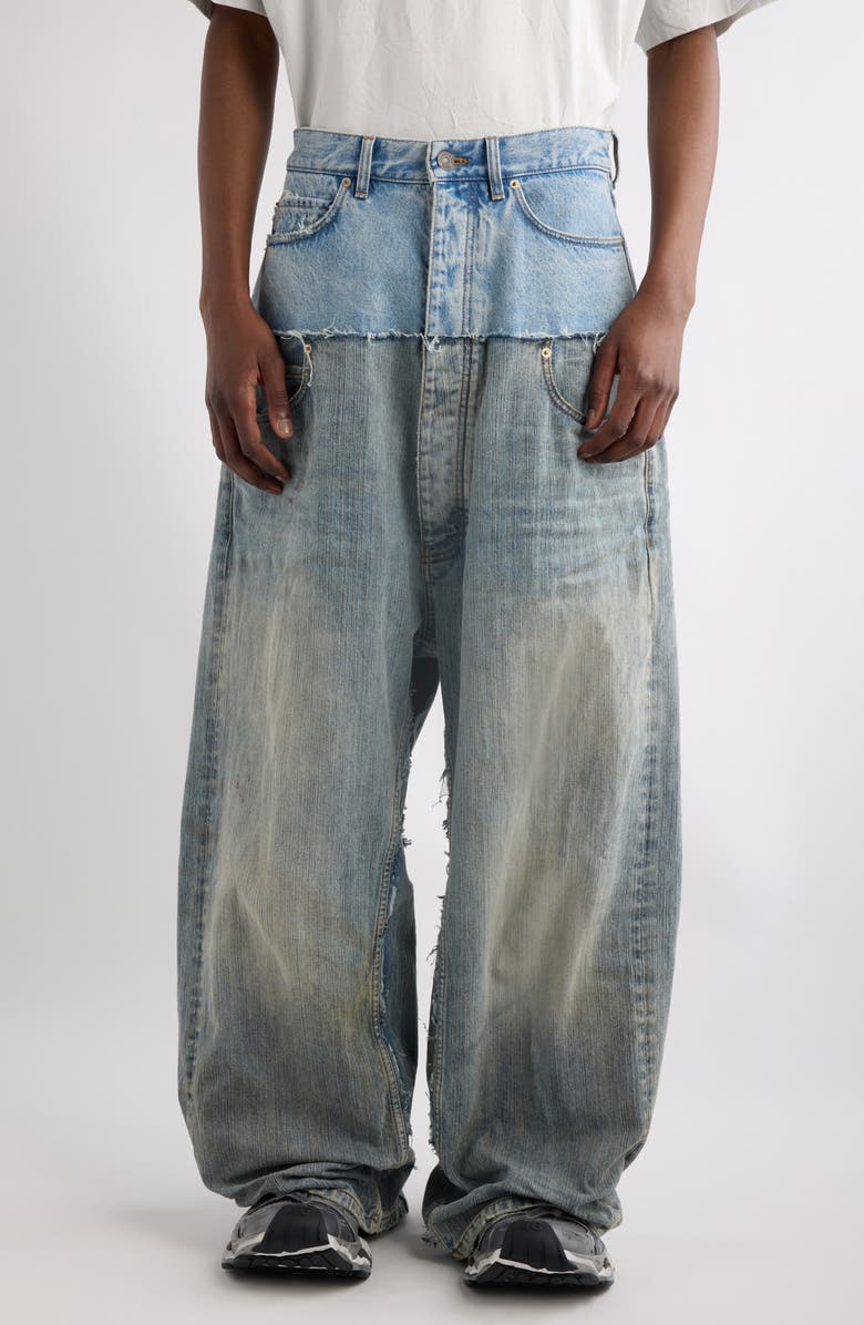 Balenciaga Distressed Layered Jeans | Nordstrom