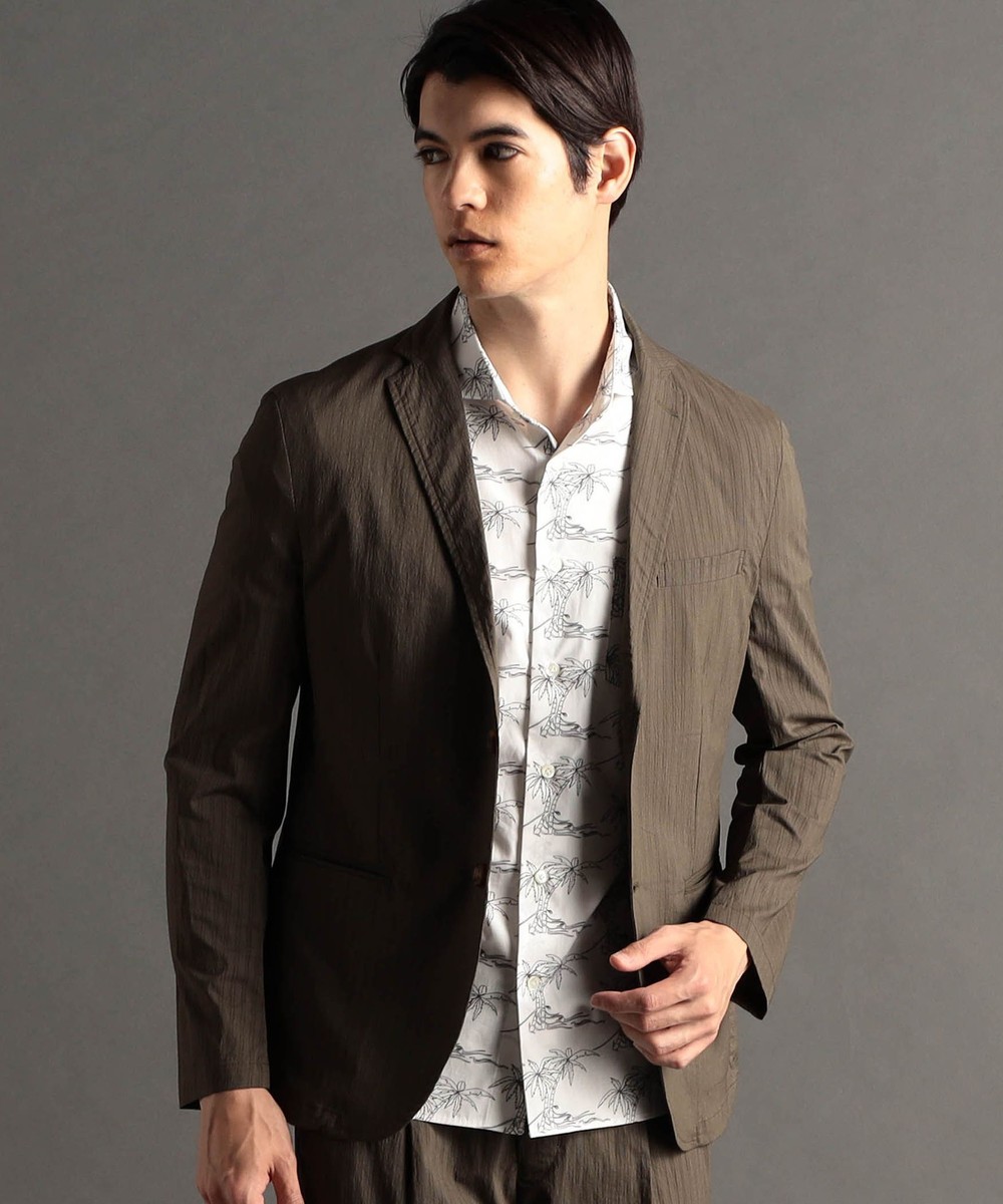 ワッシャーダブルストライプ セットアップジャケット｜ジャケット