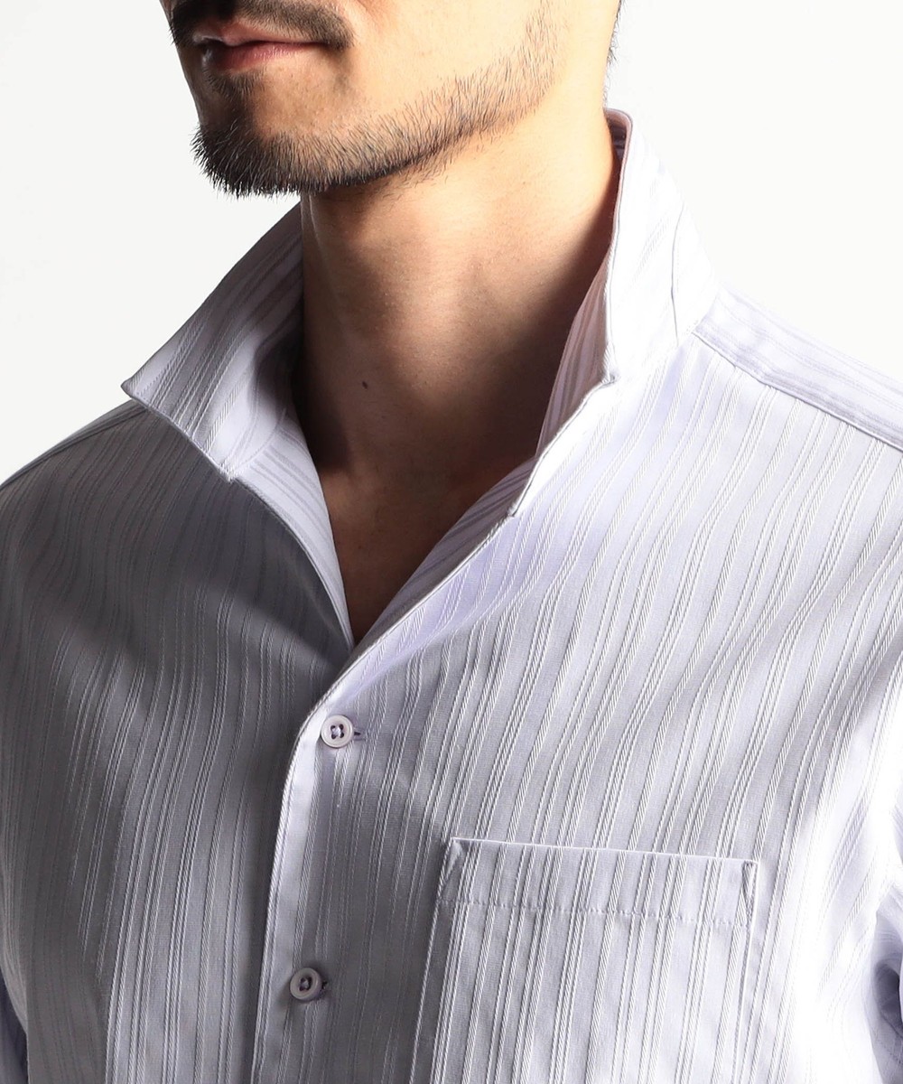 リバーシブルドビー スタンドカラーシャツ｜長袖｜ニコル公式通販