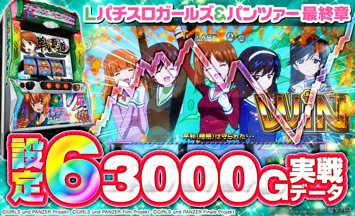 Lパチスロガールズ&パンツァー 最終章】設定6の約3000G実戦データを