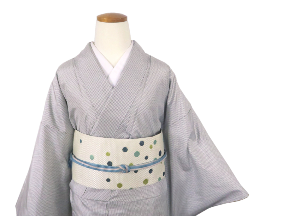 モノトーン 小格子 白大島 | たまるや七草着物店