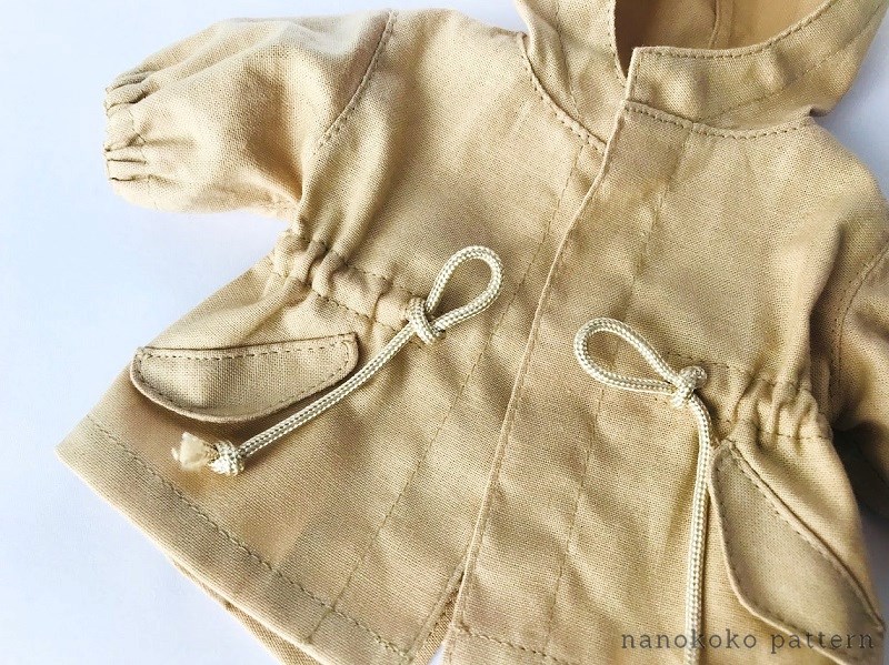 モッズコートの型紙と作り方～26cmお世話人形サイズのドール服