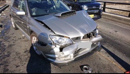 松本市よりへこみ、キズの板金塗装事例（スバル・インプレッサWRX