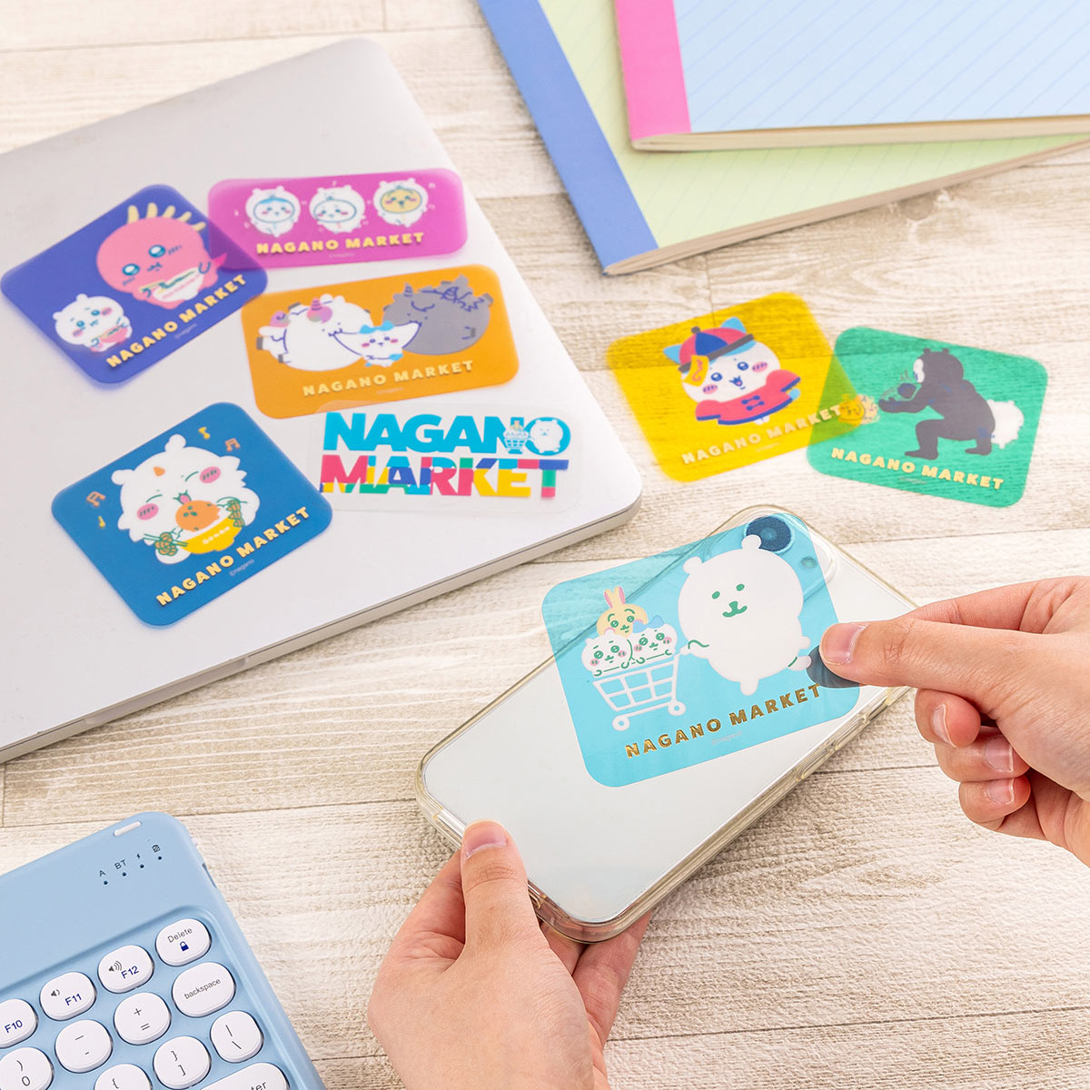 ナガノキャラクターズ カラーなスマホに貼れるサイズのクリア