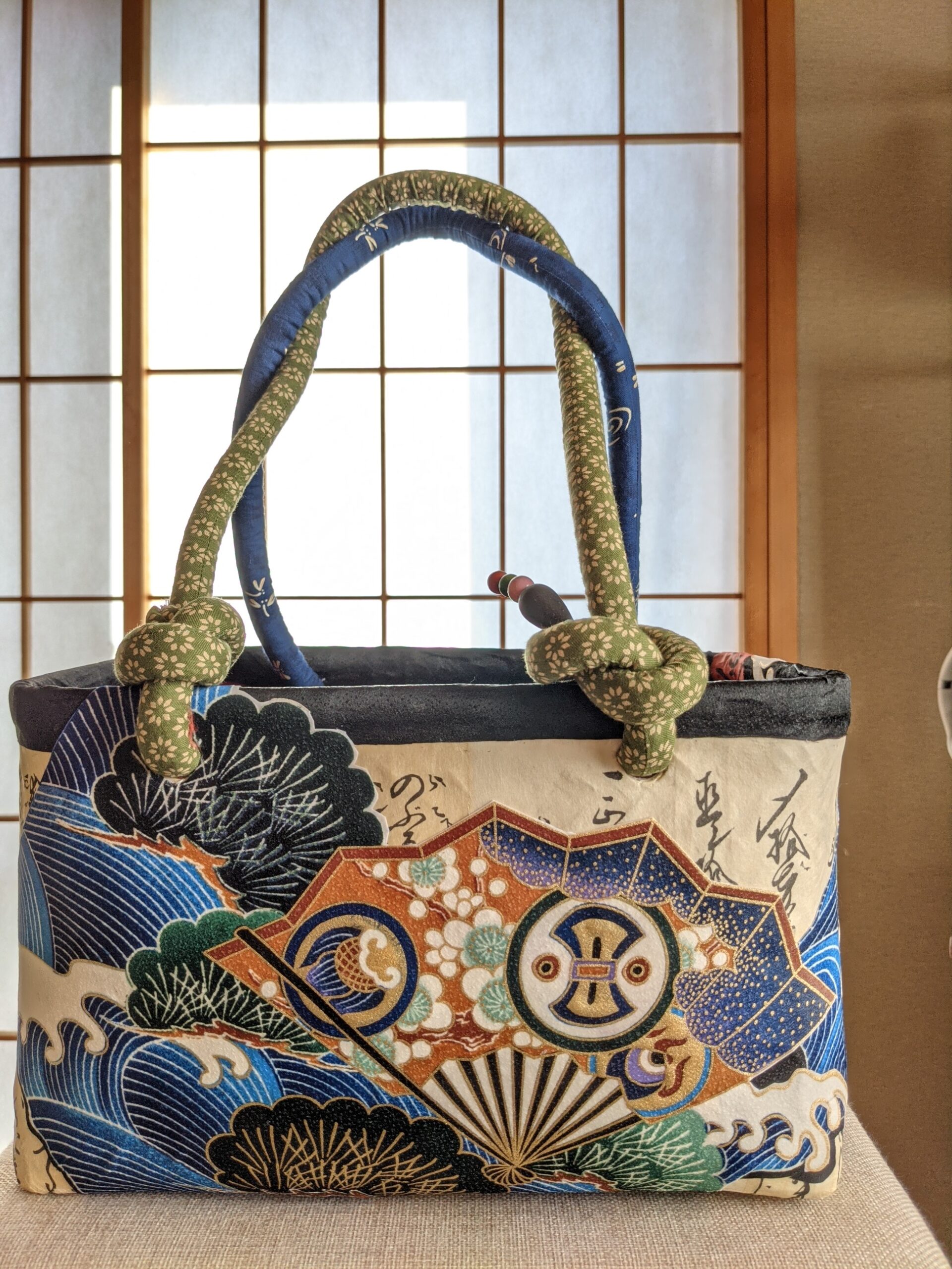 なすのはな 一閑張り 竹かご 和紙 着物生地 古書 渡辺恵美子先生 笠間