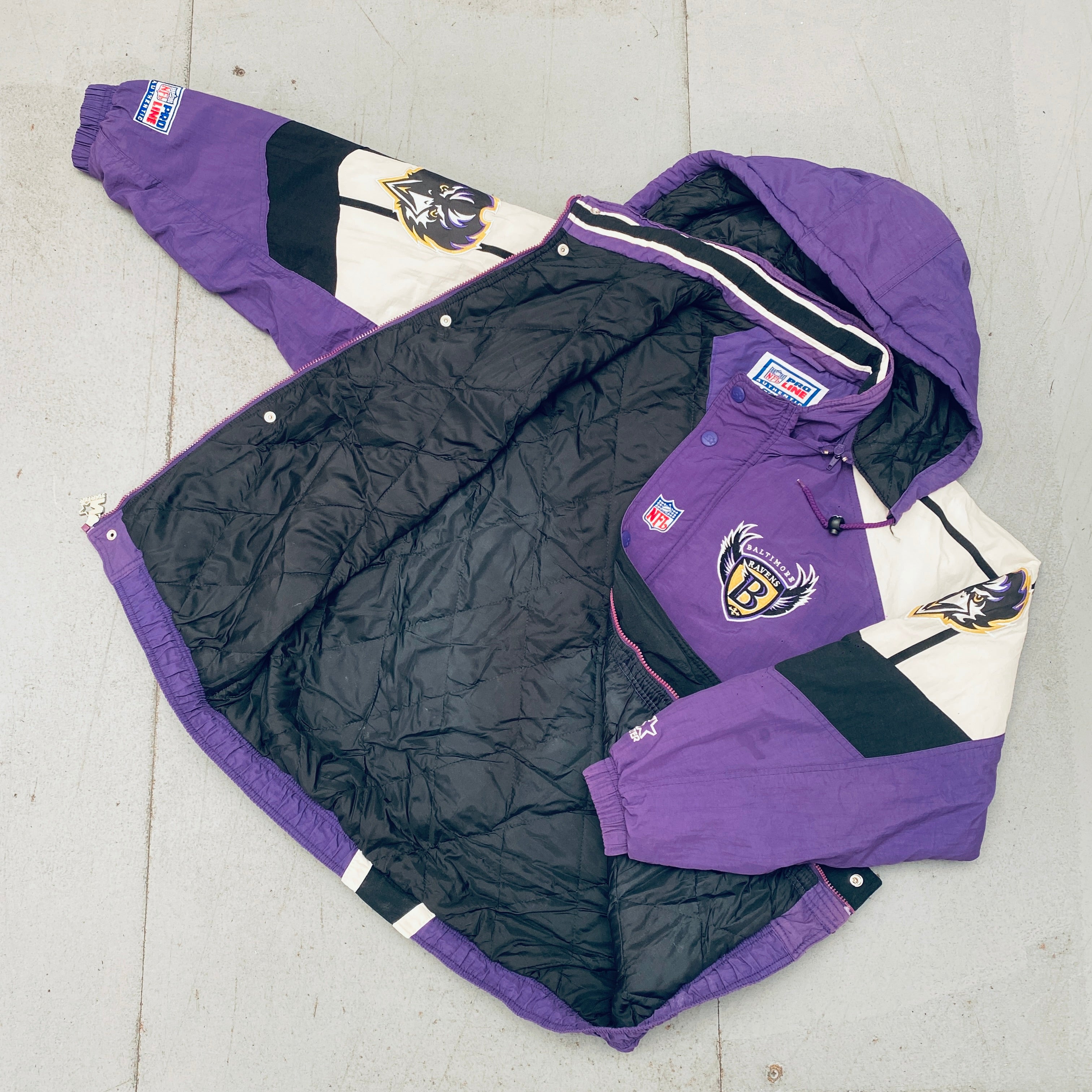 Baltimore Ravens: 1996 Old Logo Fullzip Proline Starter Jacket (L