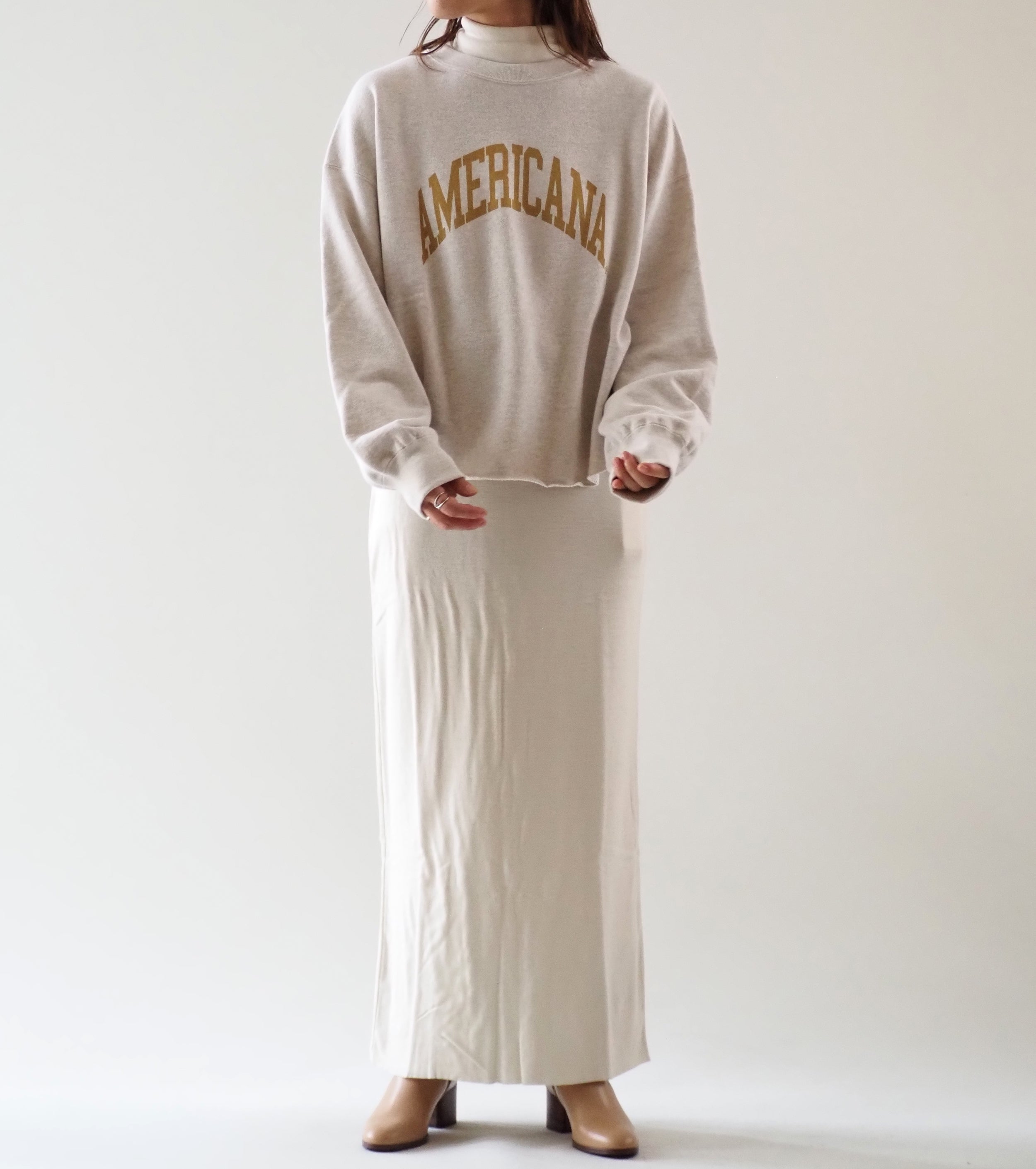 Americana 14ゲージ裏毛 クロップド カットオフ スウェット , Oatmeal