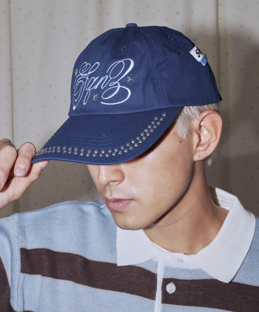 sqnz（エスキュンズ）】sqnz studs cap / キャップ 帽子 スタッズ 刺繍