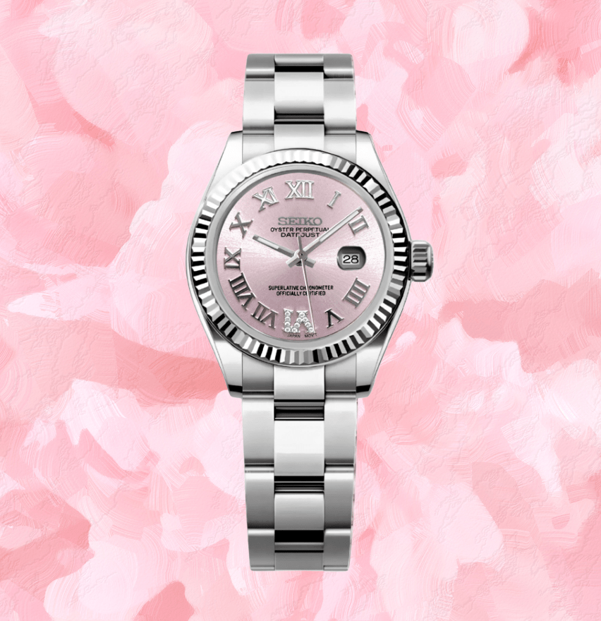Seiko Mod Datejust Lady Roman Pink – NeoLux Watch & Co