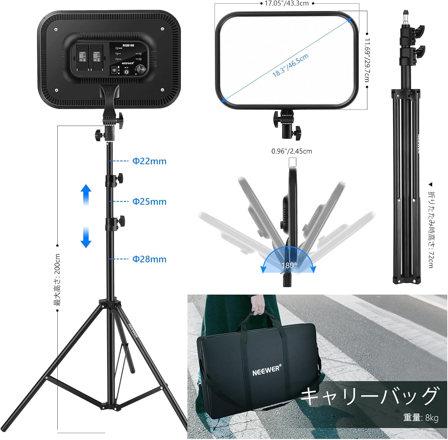 NEEWER 2パック 18.3