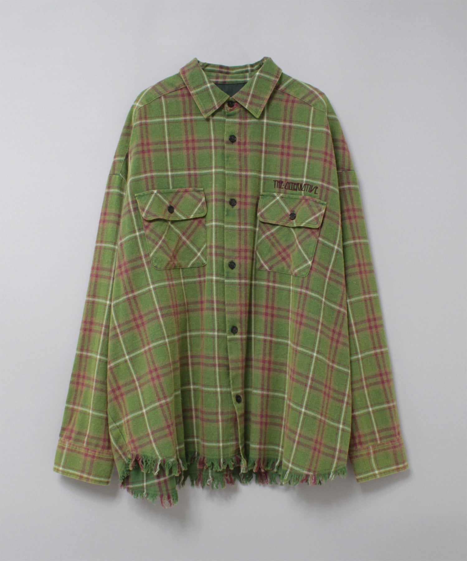 B2931 フリンジチェックシャツ(M オレンジチェック): トップス - RNA