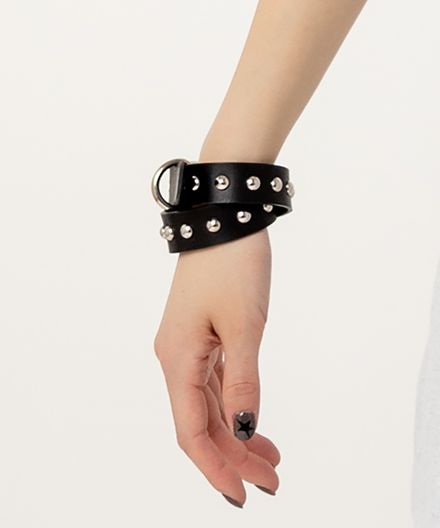 E5152 スタッズダブルリストバンド(F ブラック): アクセサリー - RNA