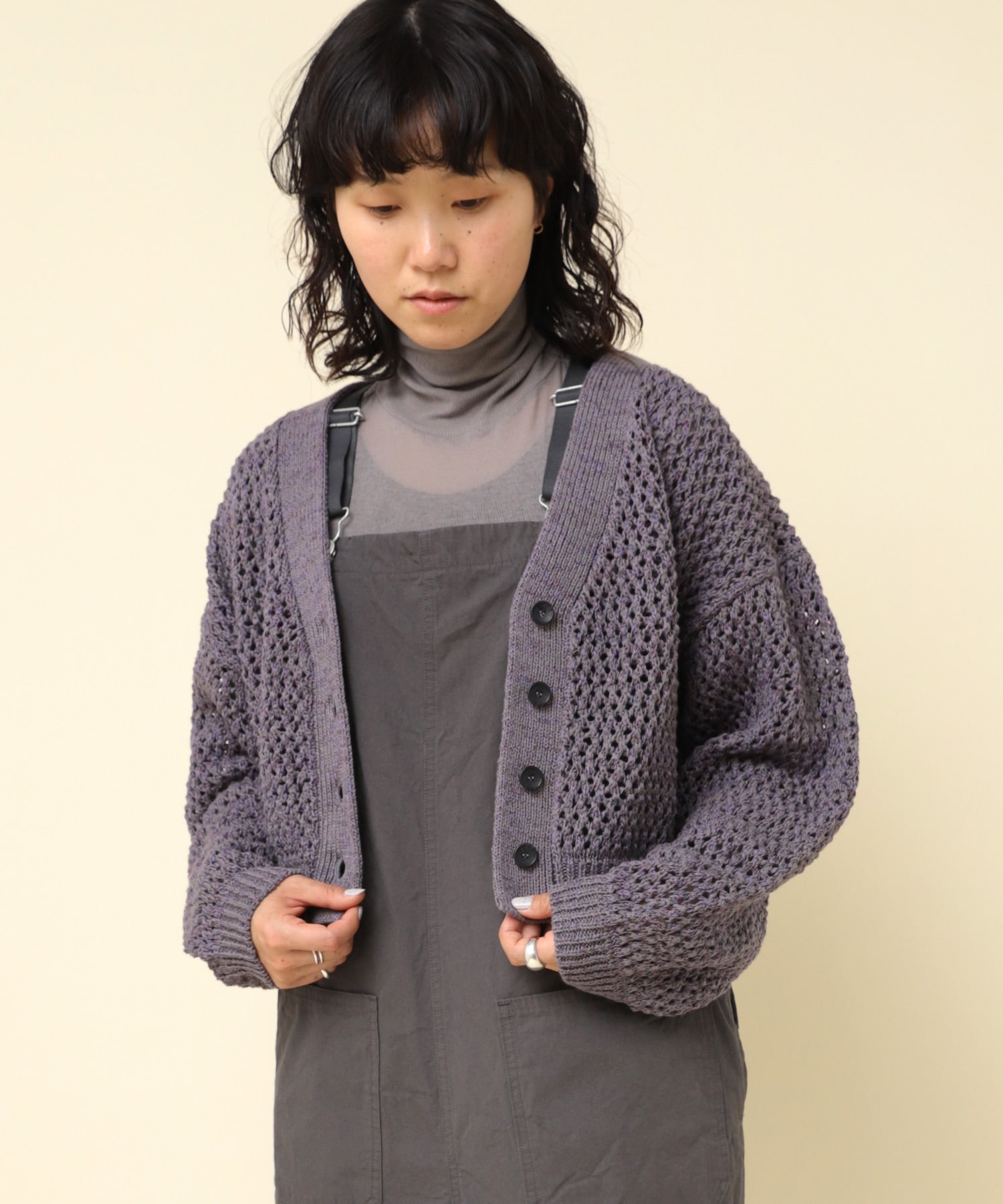 K2684 ミックスヤーンカーディガン(M グレーベース): トップス - RNA