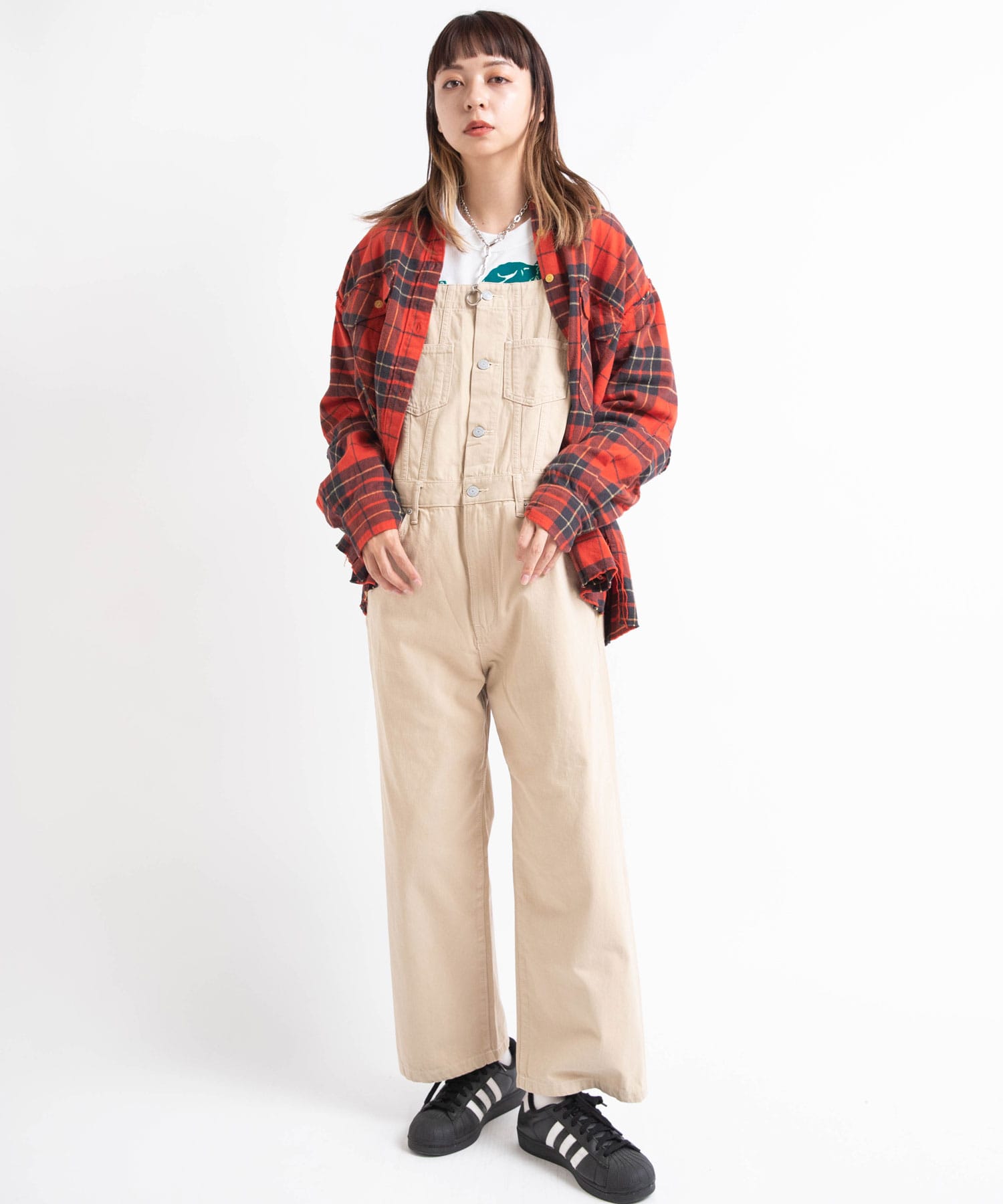 O0666 セットアップオーバーオール(M ベージュ): オールインワン - RNA