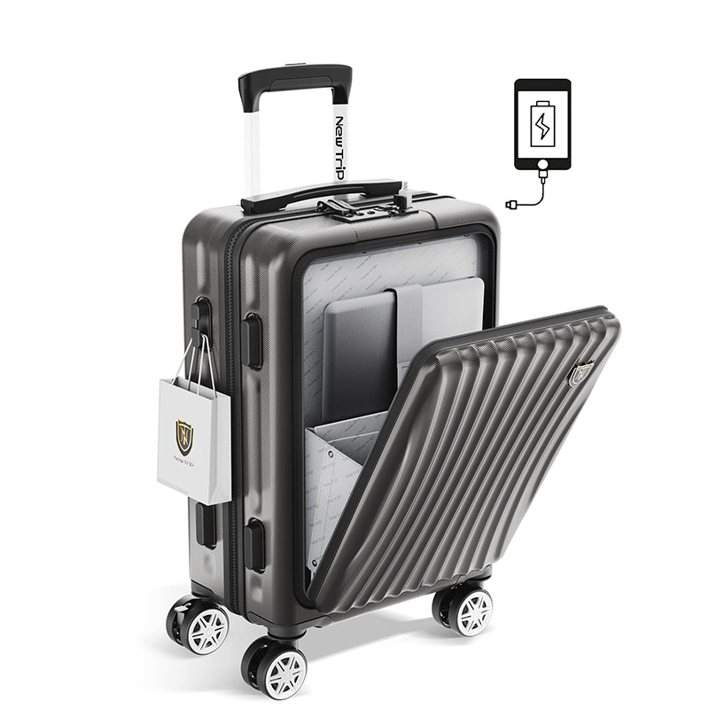 New Trip] 機内持ち込み スーツケース フロントオープン式 0702