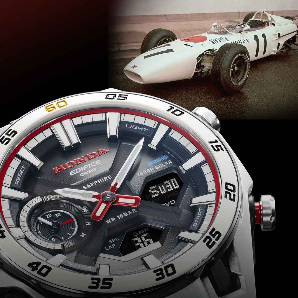 カシオがホンダF1初優勝60周年を記念した腕時計「エディフィス」を発表