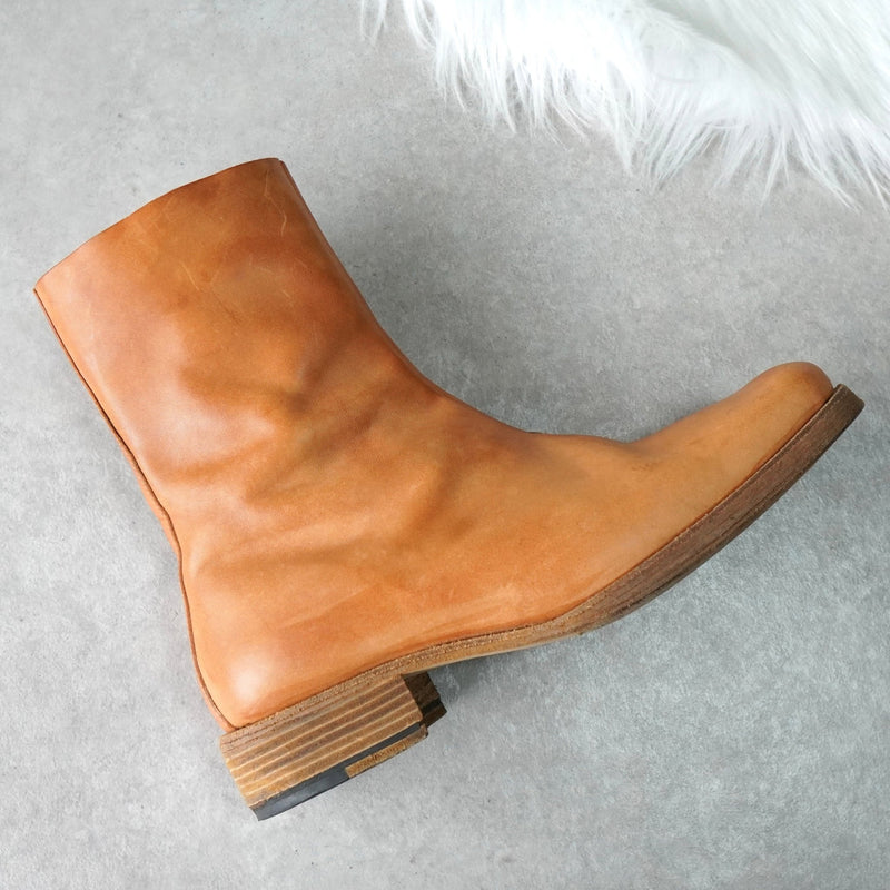 マルタン マルジェラ アーティザナル 10 スクエアトゥ ブーツ キャメル