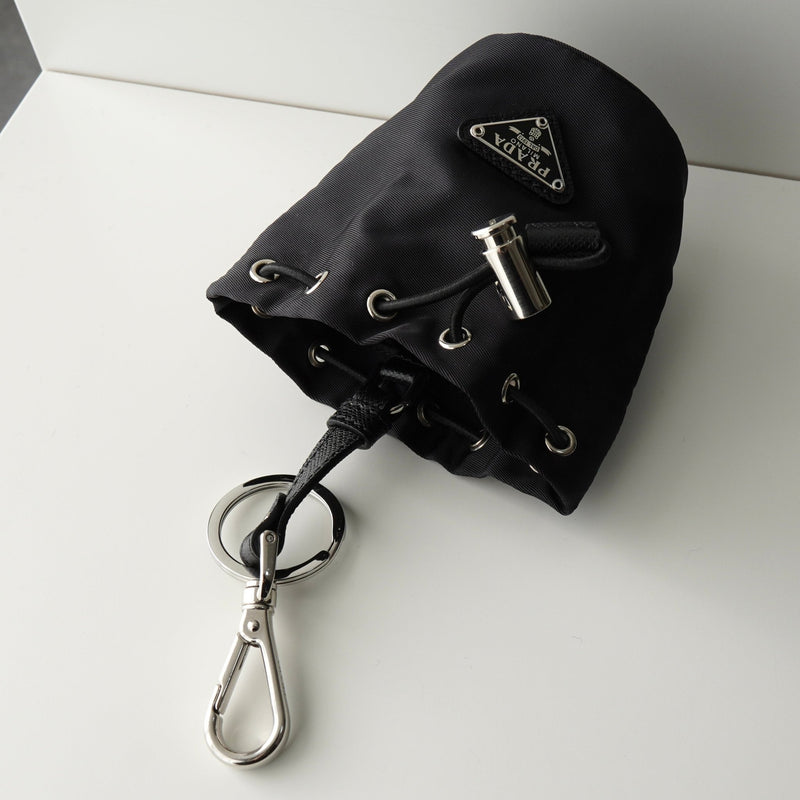 プラダ ポコノ テスート ナイロン 巾着バッグ キーホルダー キーリング