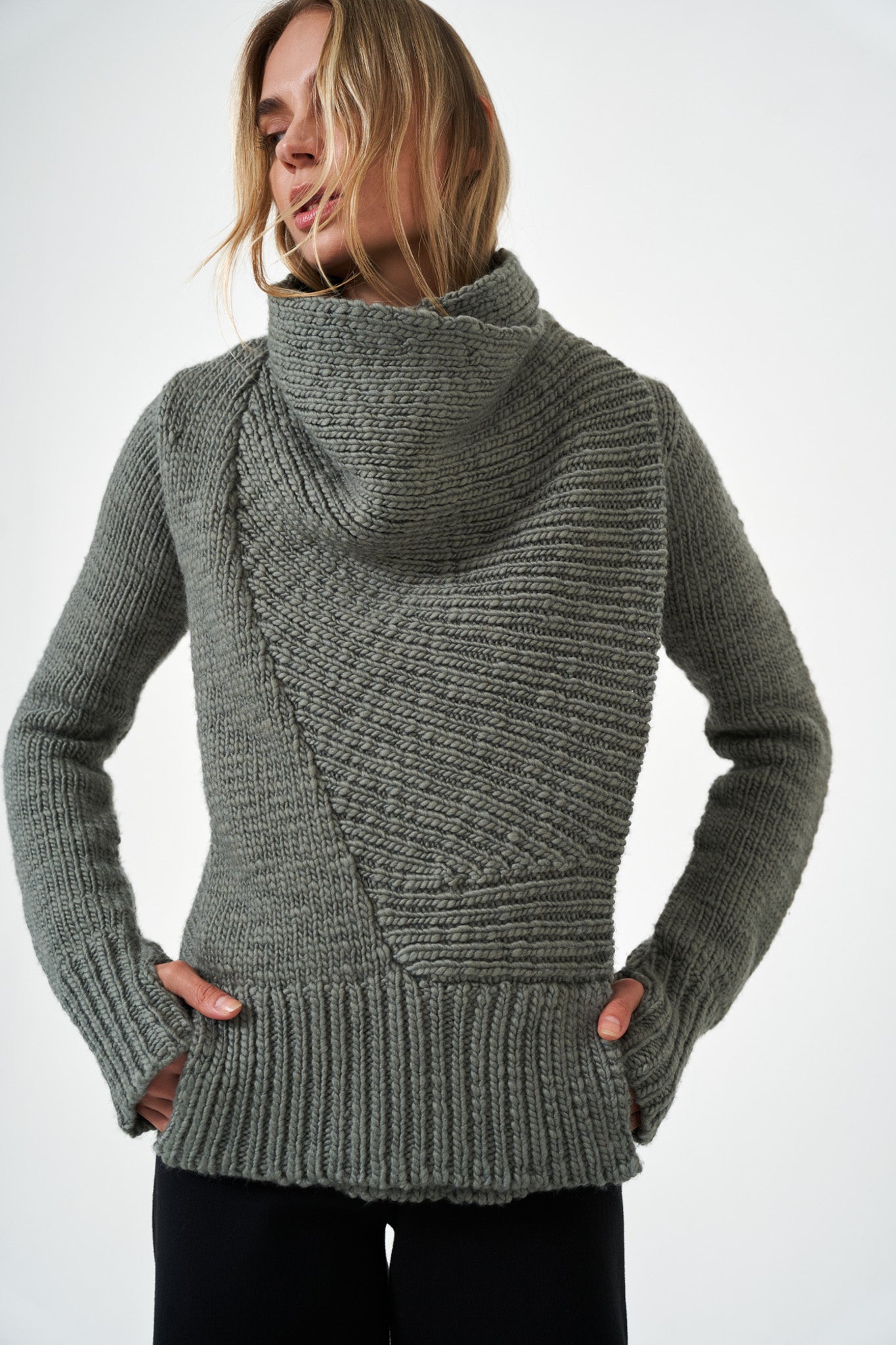 N49-CW - Chunky Drape Front Cardigan | NFP