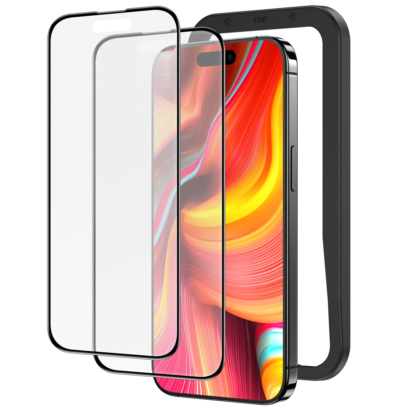 NIMASO iPhone 15/Plus/Pro/Pro Max用 アンチグレア ガラスフィルム