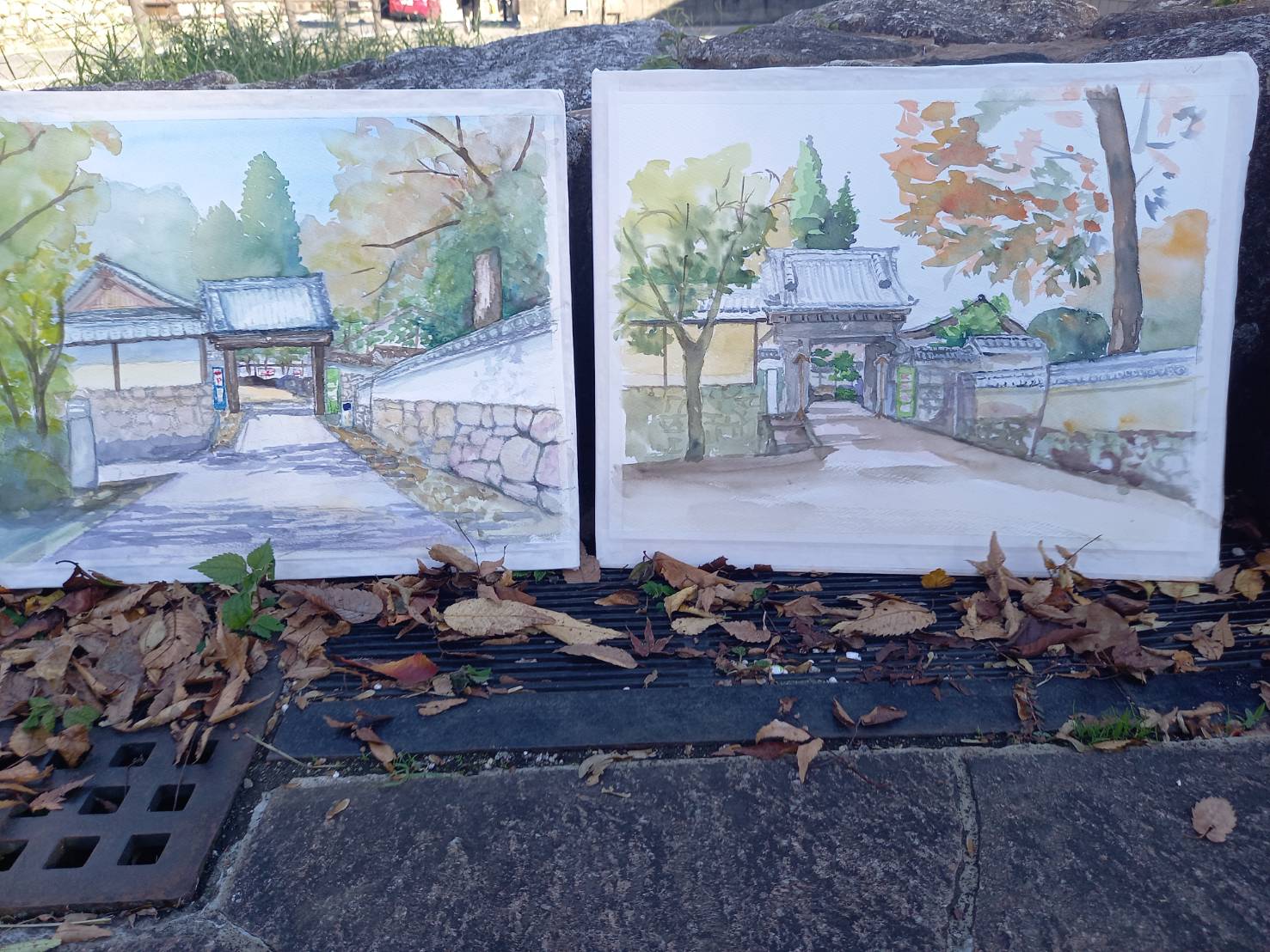 スケッチ会｜滋賀県｜大津市｜坂本｜2024年11月｜風景画・作品