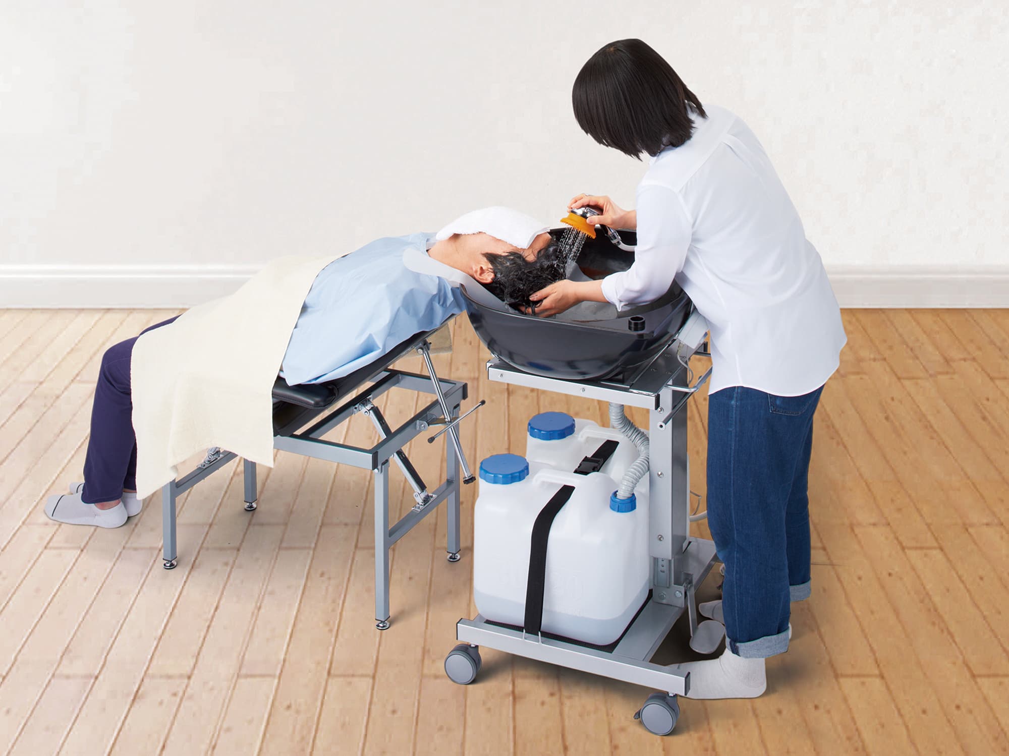 訪問美容に最適なシャンプー台｜有限会社 西村製作所 らくらくキャリー