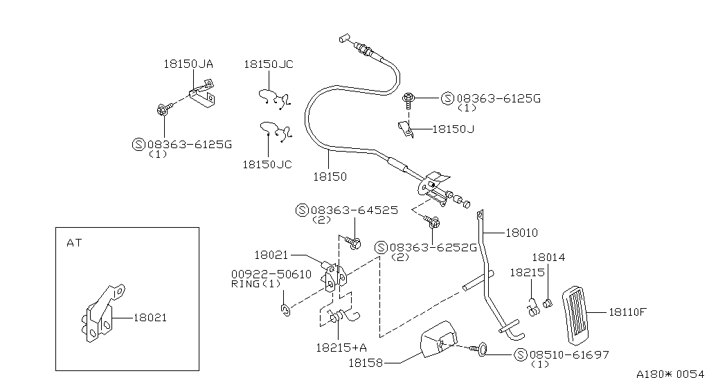 Accelerator linkage for Nissan 300ZX Z32, 07.1989 - 09.1991 GLL