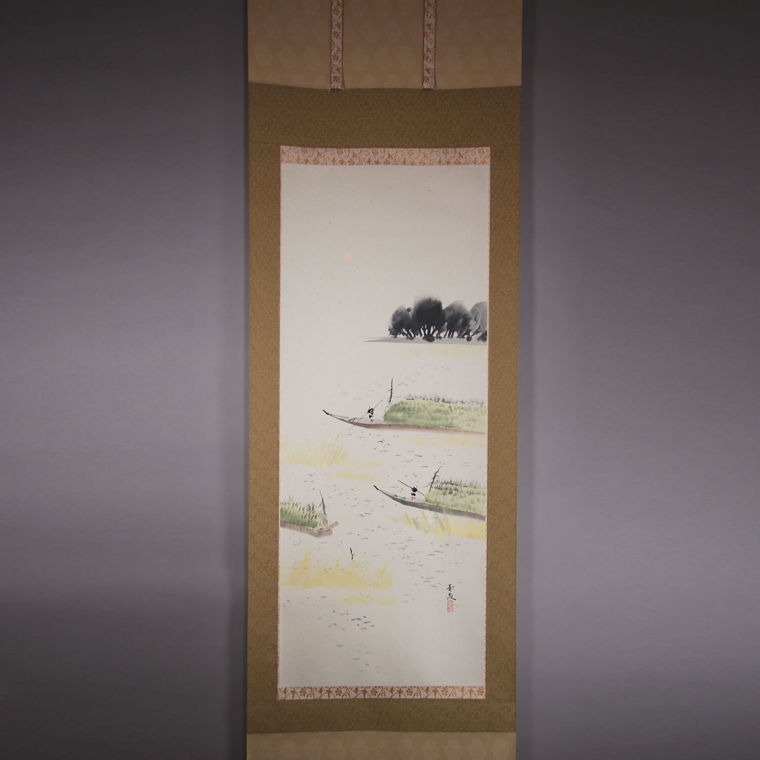 刈舟 / 辰本青花 | 掛軸 - 野村美術