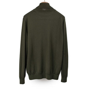 Mooncastle FW25 Lightweight turtleneck sweater in dark olive green