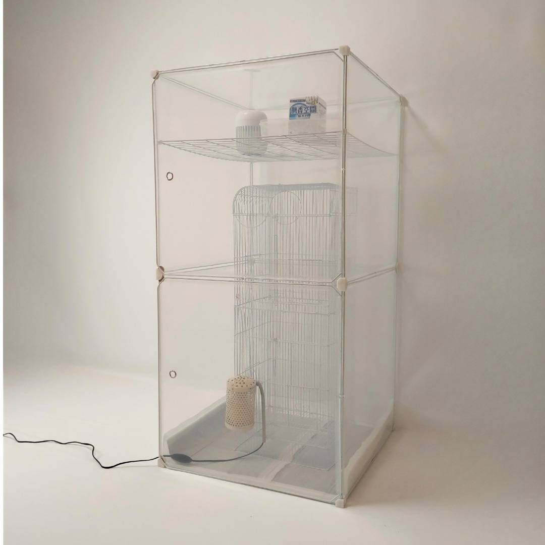 フクロモモンガにぴったしの金網ケージをアクリルケージのように暖かく