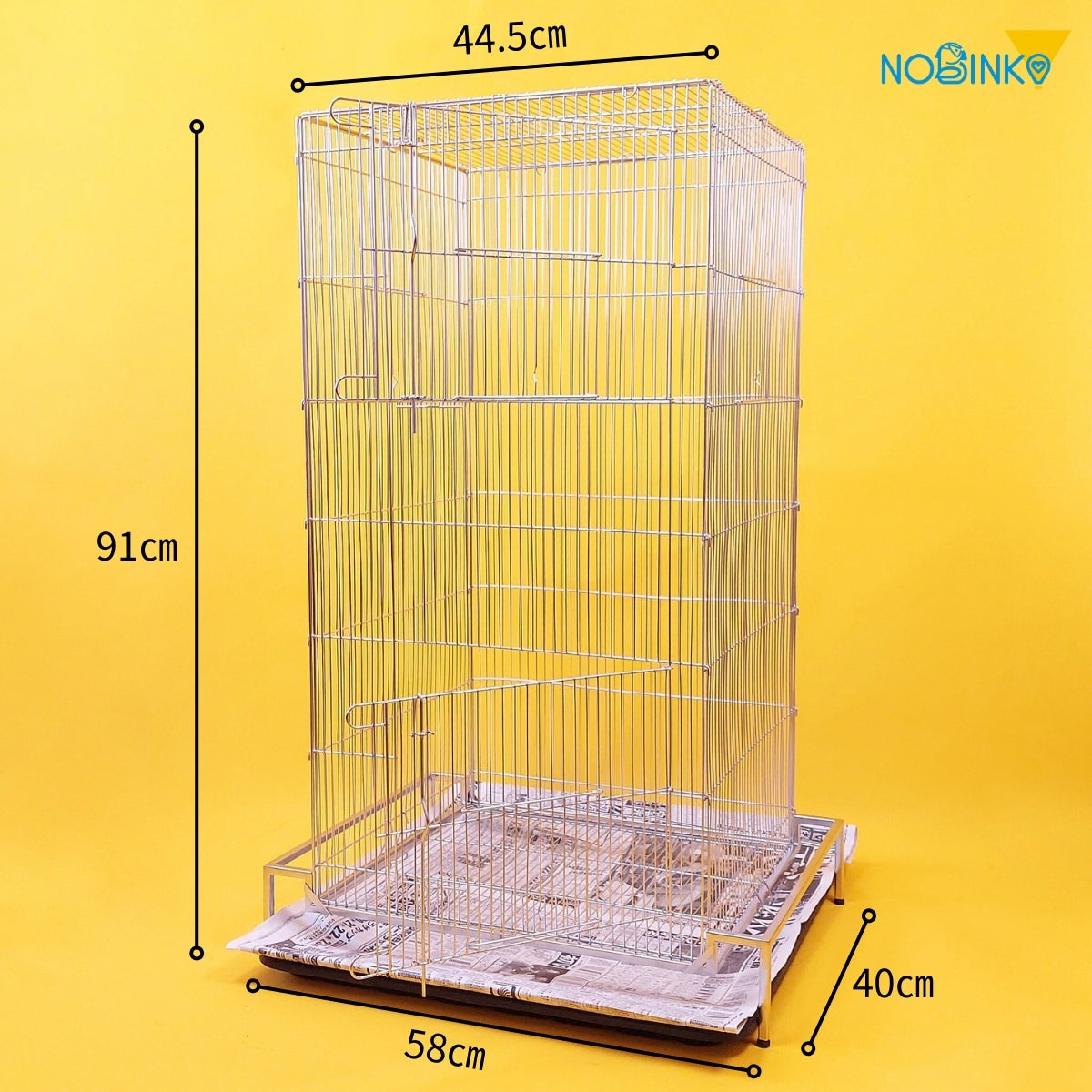58X91cm,日本初,新聞紙1枚抜けば掃除完了「ステンレス10秒ケージ