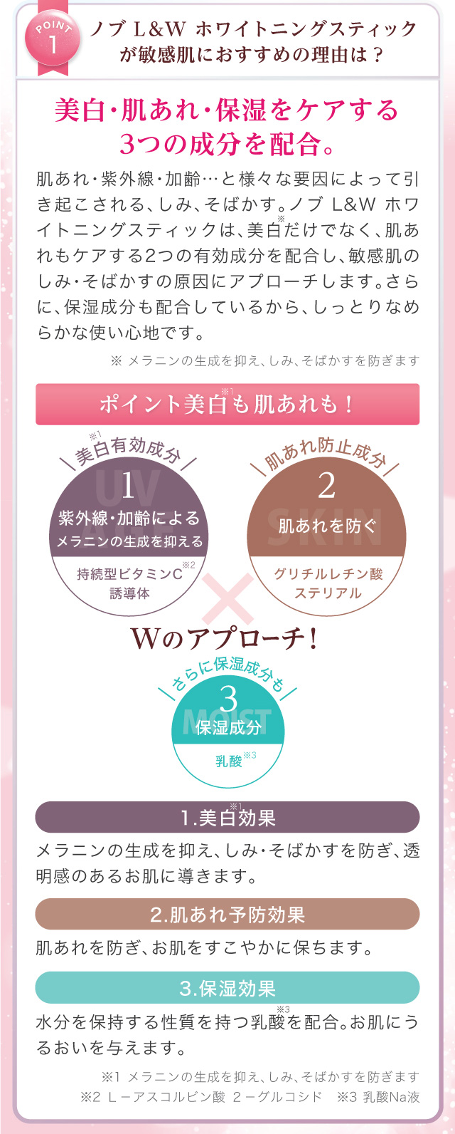 敏感肌用高保湿エイジングケアのノブ L＆W シリーズ ホワイトニング